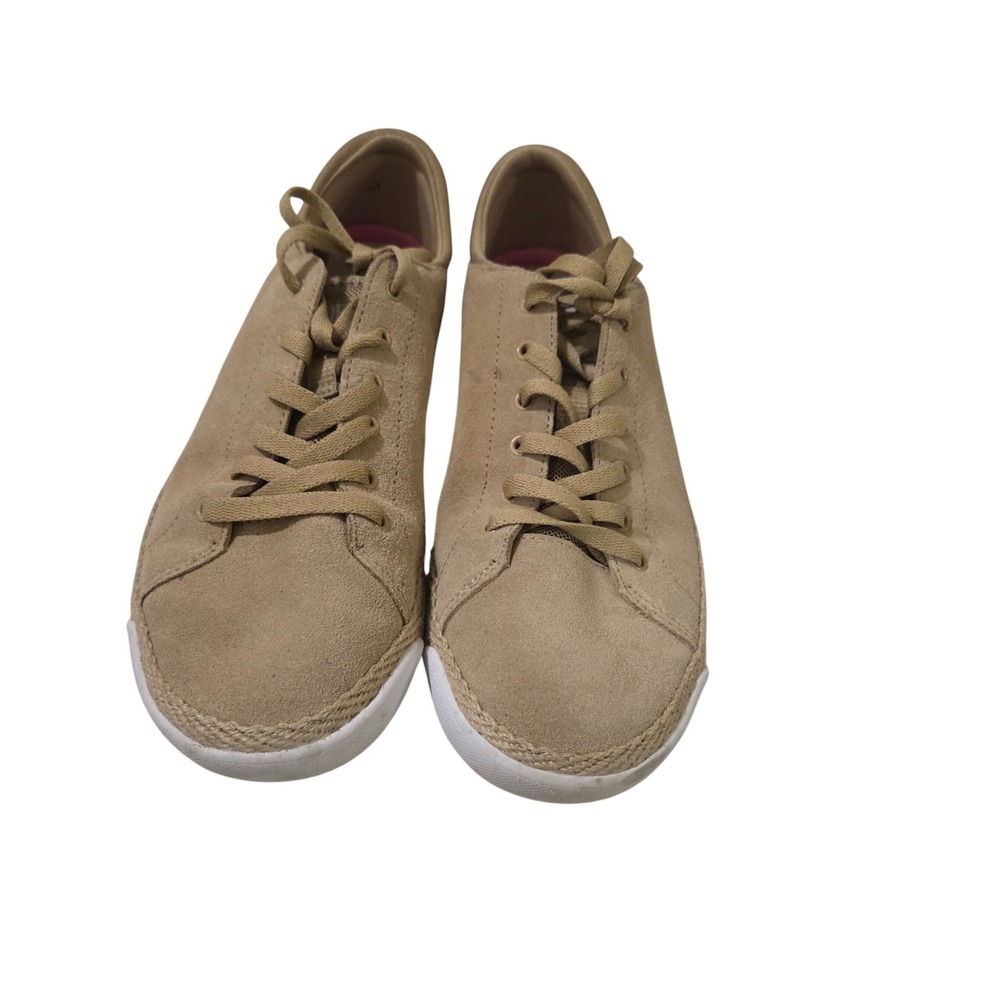 Ryka Olyssia Tan Suede Espadrille Sneakers Womens 8M Low Top Lace Up Shoes